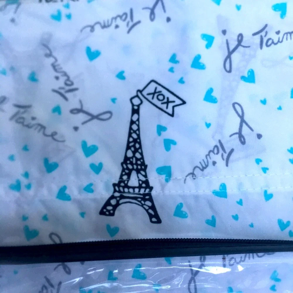 New Betsey Johnson 3 - Piece Eiffel Tower Print Paris Twin Sheet Bedding Set